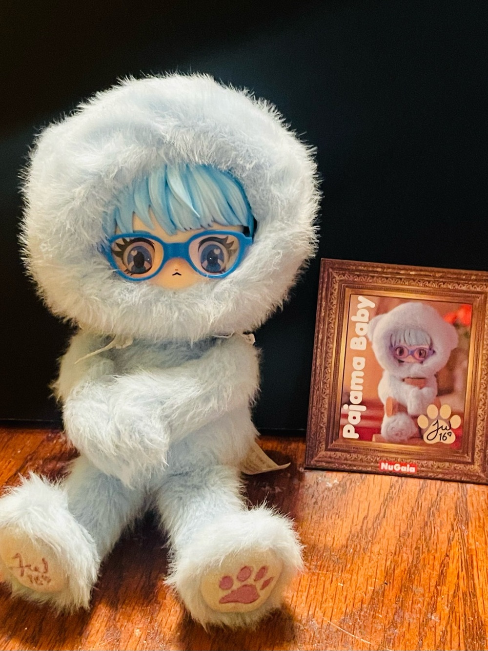 Blue Fuzzy Pajama Baby Plush with Glasses